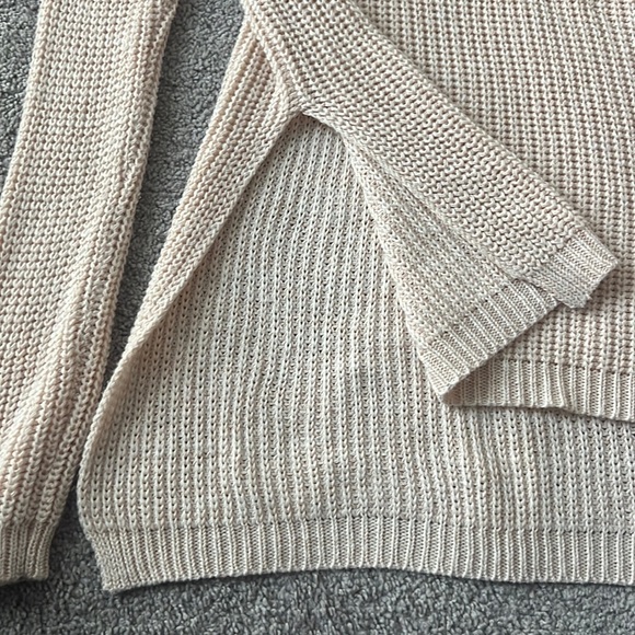 Boutique Cream Sweater with Neck Detail - Size Large - Picture 3 of 3